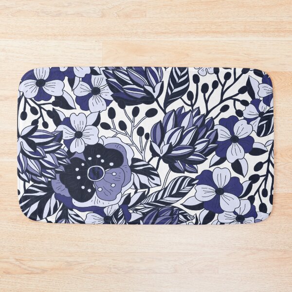 Item preview, Navy Blue Floral Flower Pattern designed and sold by SwePattern.