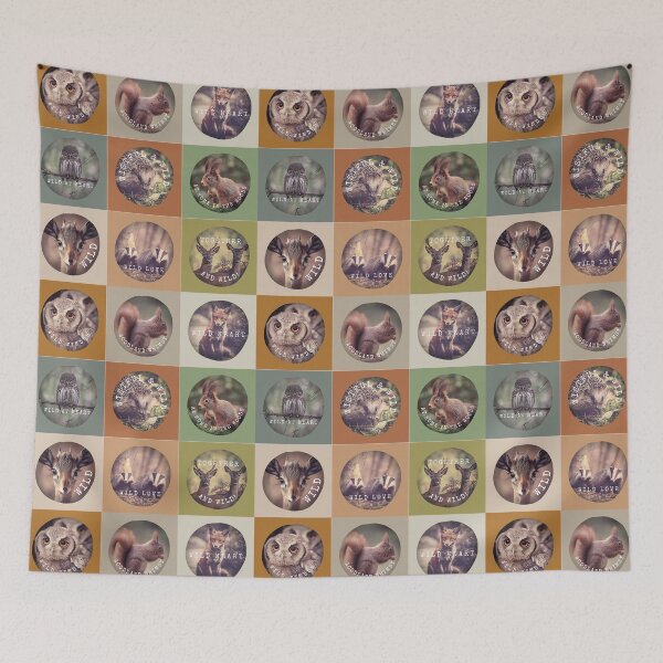 Item preview, Cute Woodland Animals Wild Forest Patchwork Creatures Nature Forestcore designed and sold by BohoStudio.