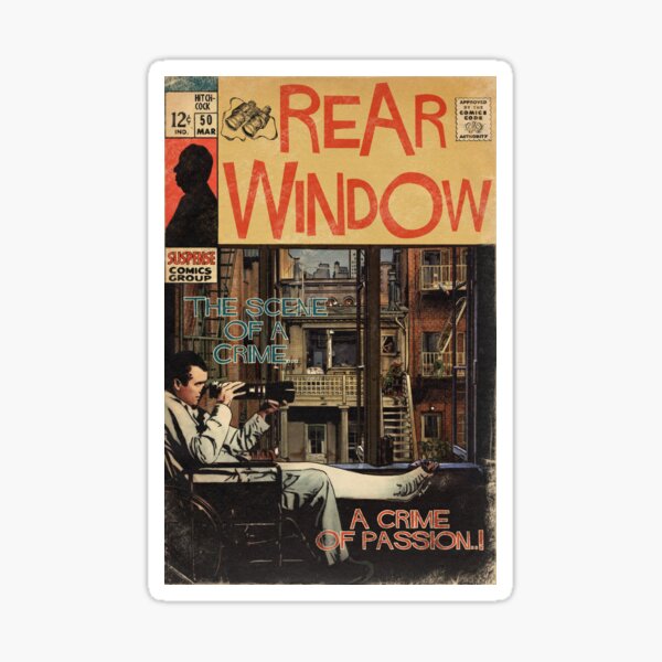 Rear Window - Alfred Hitchcock Comic Book Fan Art Sticker