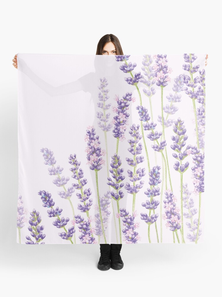 Pañuelo «Lavanda Fantasía - Flores moradas» de Fiona-Calder | Redbubble