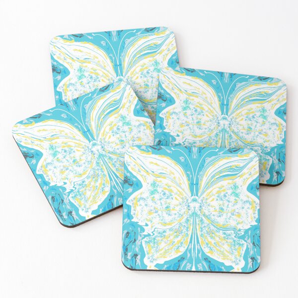 Item preview, Aqua and lemon butterfly design designed and sold by Diane Hunter Art.