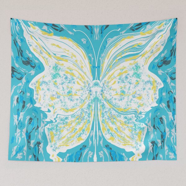 Item preview, Aqua and lemon butterfly design designed and sold by Diane Hunter Art.