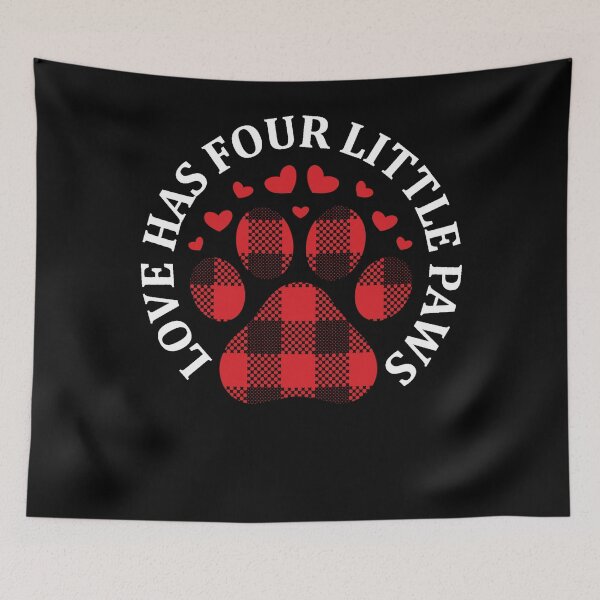 Item preview, Love has four little paws plaid valentine  designed and sold by TrendingTees4u.