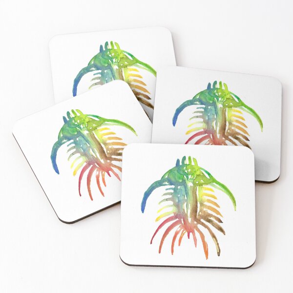 Item preview, Watercolor Fossil Trilobite II in Rainbow designed and sold by VivtheFish.