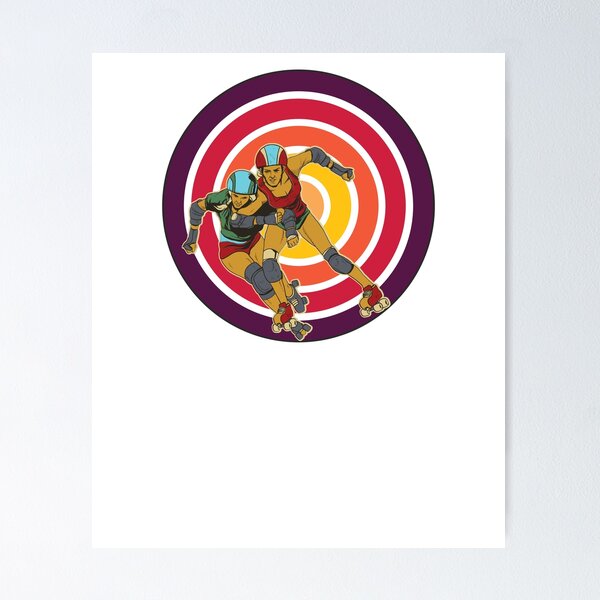Item preview, Roller Derby Roller Girls Retro 70's skater style designed and sold by Surfer Dave Designs.
