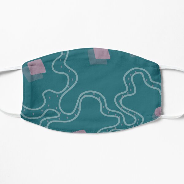 Blue and Pink Cubes Flat Mask