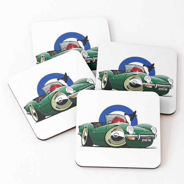 Item preview, Triumph Spitfire Mk III caricature green designed and sold by car2oonz.