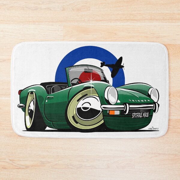 Item preview, Triumph Spitfire Mk III caricature green designed and sold by car2oonz.