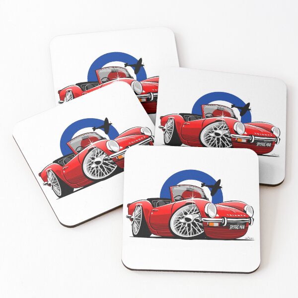 Item preview, Triumph Spitfire Mk III caricature red designed and sold by car2oonz.