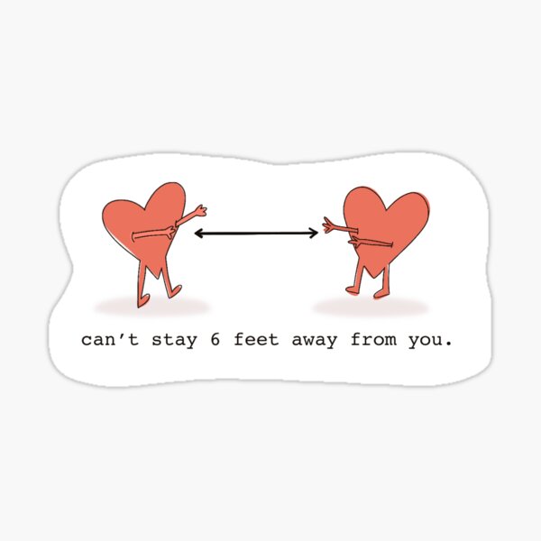Socially Distanced Valentine Sticker