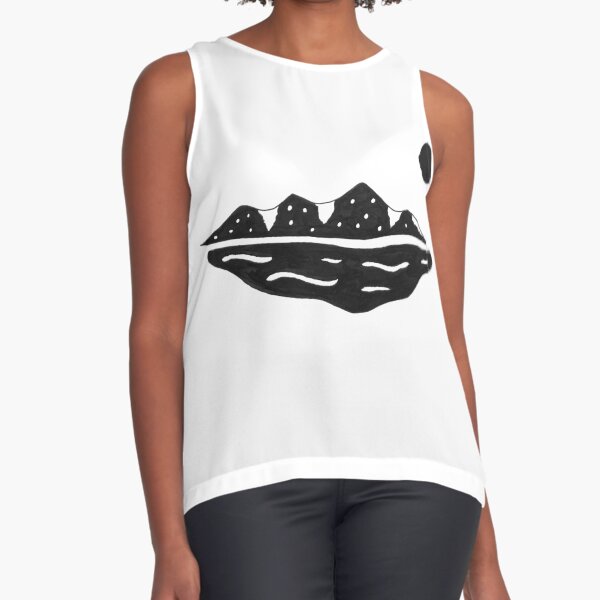Mountain Mirage - B&W Sleeveless Top