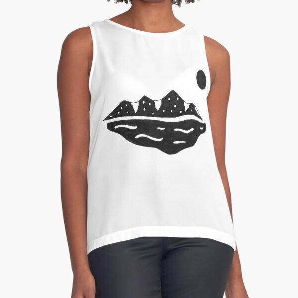 Mountain Mirage - B&W Sleeveless Top