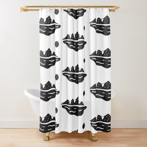 Mountain Mirage - B&W Shower Curtain