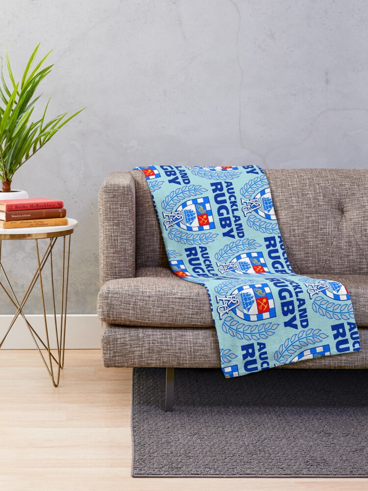 Thumbnail 2 of 6, Throw Blanket, Auckland Rugby  designed and sold by Zingerart.