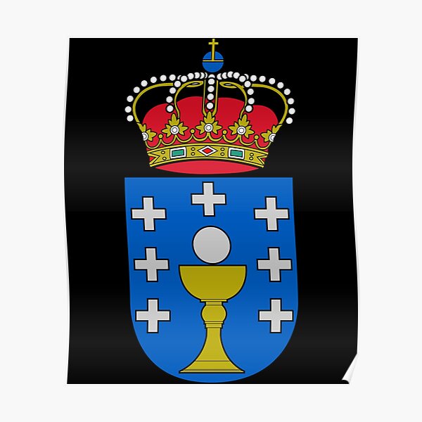 escudo de armas de la bandera de galicia Póster