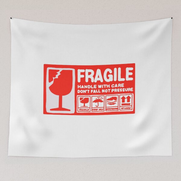 Item preview, Red Fragile label package sticker designed and sold by Karinayusuf.