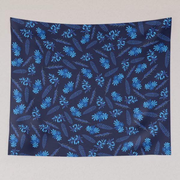 Item preview, Pattern of Various Blue Leaves and Flower designed and sold by Orchyd.