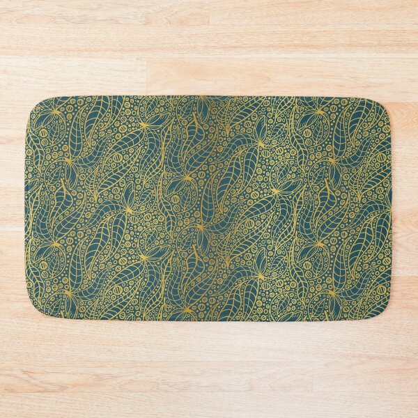 Item preview, intricate botanical pattern with leaves and dots designed and sold by rysunki-malunki.