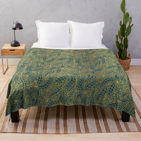 Item preview, intricate botanical pattern with leaves and dots designed and sold by rysunki-malunki.