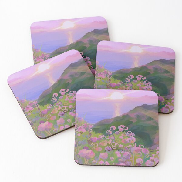 Item preview, pintura al atardecer paisaje rosa estética designed and sold by lissv.