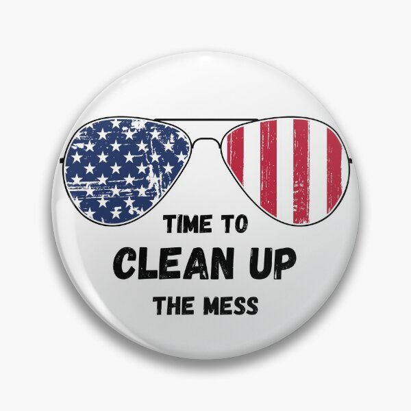 Item preview, Joe Biden "Time To Clean Up The Mess" Aviator Sunglasses Patriotic Political Quote Humor designed and sold by ZEROXCOOL.