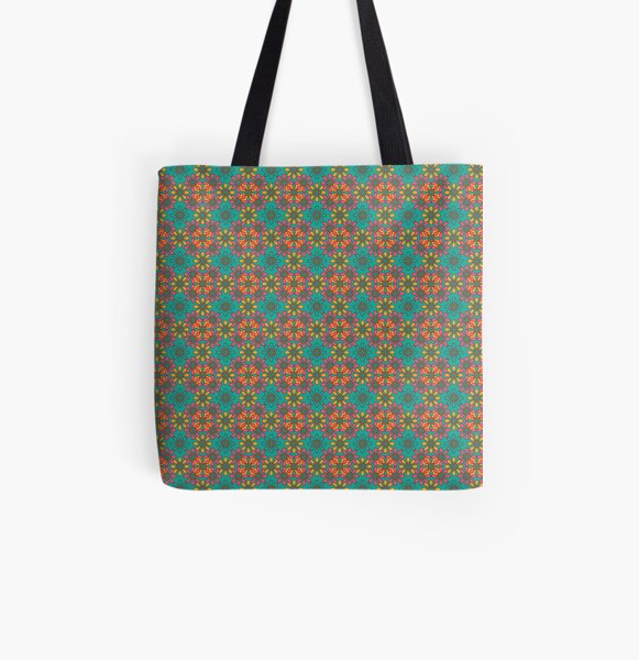 flower chain turquoise All Over Print Tote Bag