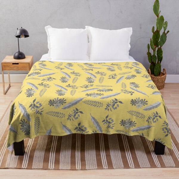 Item preview, Leaves and Flower Yellow and Grey designed and sold by Orchyd.
