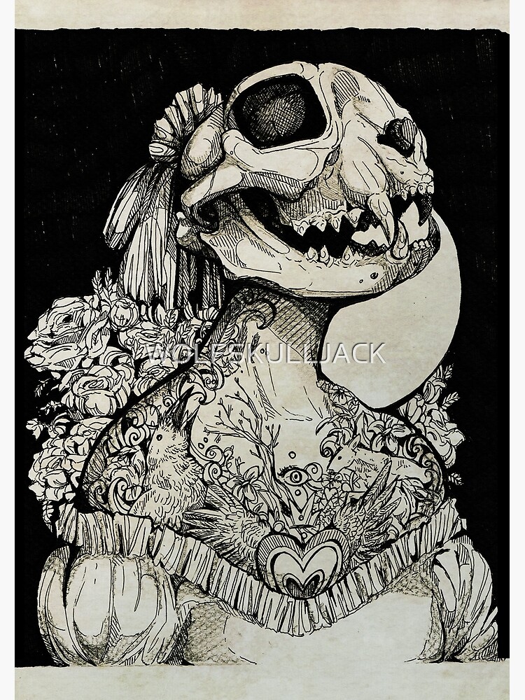 Thumbnail 4 of 4, Metal Print, The Tattooed Girl designed and sold by WOLFSKULLJACK.