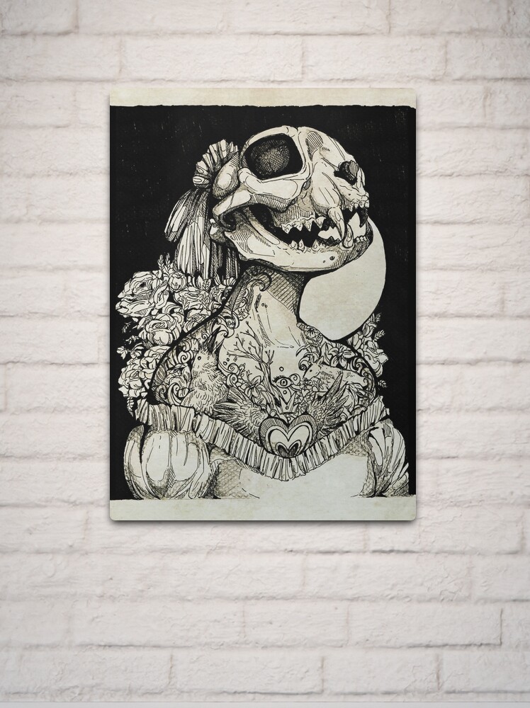 Metal Print, The Tattooed Girl designed and sold by WOLFSKULLJACK