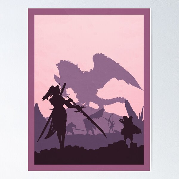 Artikel-Vorschau von Monster Hunter - Minimalistischer Reisestil - Videospielkunst, designt und verkauft von PopCultArcade.