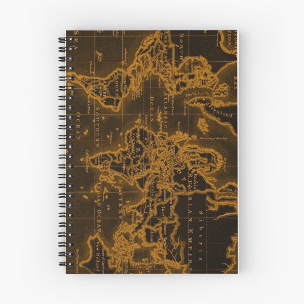 Item preview, World Map (1766) Black & Orange designed and sold by BravuraMedia.