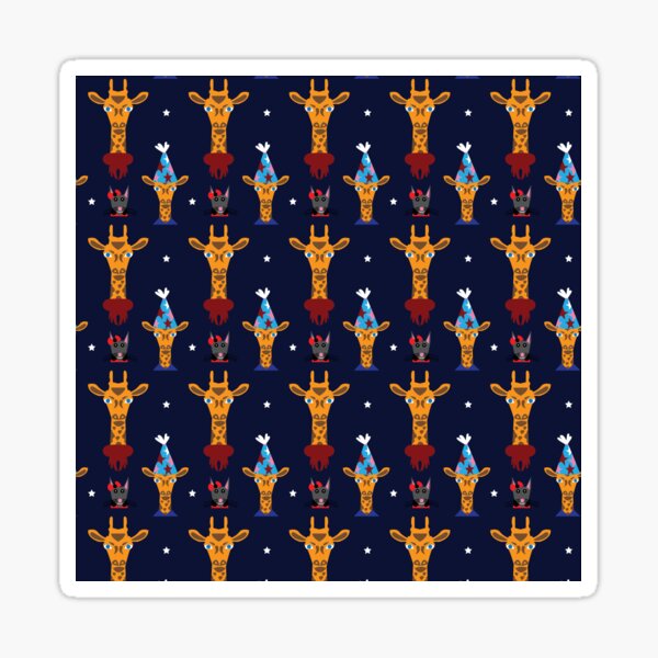 Giraffes and Mice Having Fun Sticker