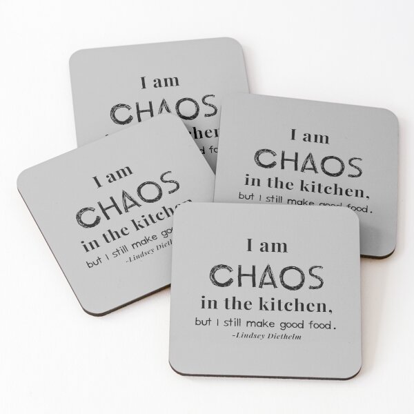 Item preview,  "I am Chaos in the kitchen" Black on White designed and sold by LinDArtist.