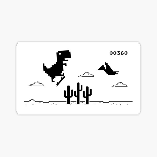 Chrome Dino Vinyl Decal for Car (gaming dinosaur offline google) for laptop