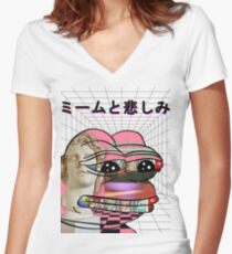 Memes and Sadness Women's Fitted V-Neck T-Shirt