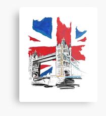 British Union Jack Flag - Tower Bridge, London Metal Print