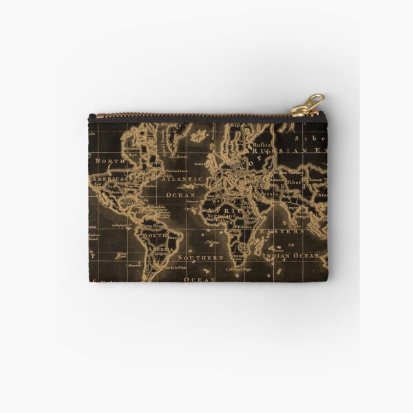 Item preview, World Map (1766) Black & Light Brown designed and sold by BravuraMedia.