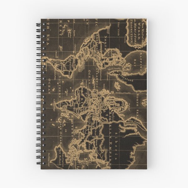 Item preview, World Map (1766) Black & Light Brown designed and sold by BravuraMedia.