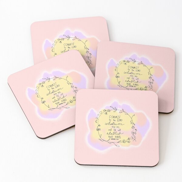 Item preview, "Proverbs 16:3" Bible Verse Art designed and sold by Evie Nevada.