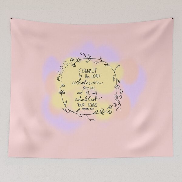 Item preview, "Proverbs 16:3" Bible Verse Art designed and sold by Evie Nevada.