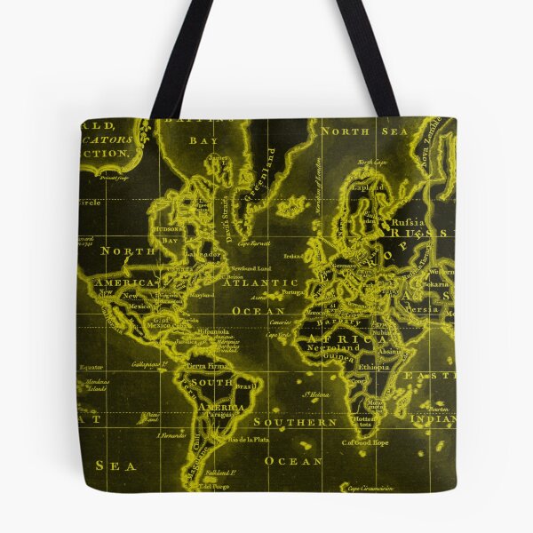 Item preview, World Map (1766) Black & Yellow designed and sold by BravuraMedia.
