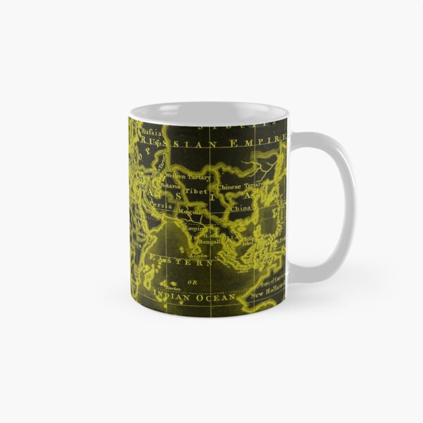 Item preview, World Map (1766) Black & Yellow designed and sold by BravuraMedia.