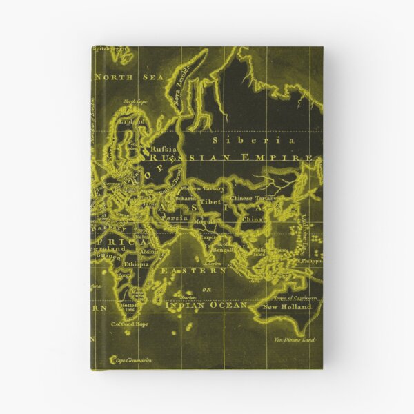 Item preview, World Map (1766) Black & Yellow designed and sold by BravuraMedia.