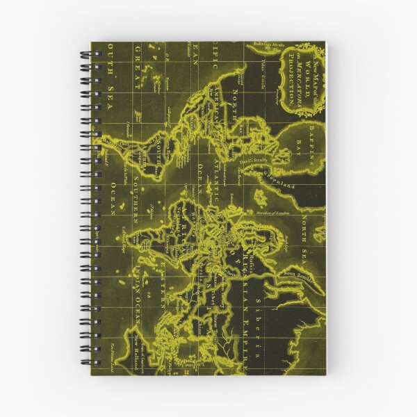 Item preview, World Map (1766) Black & Yellow designed and sold by BravuraMedia.