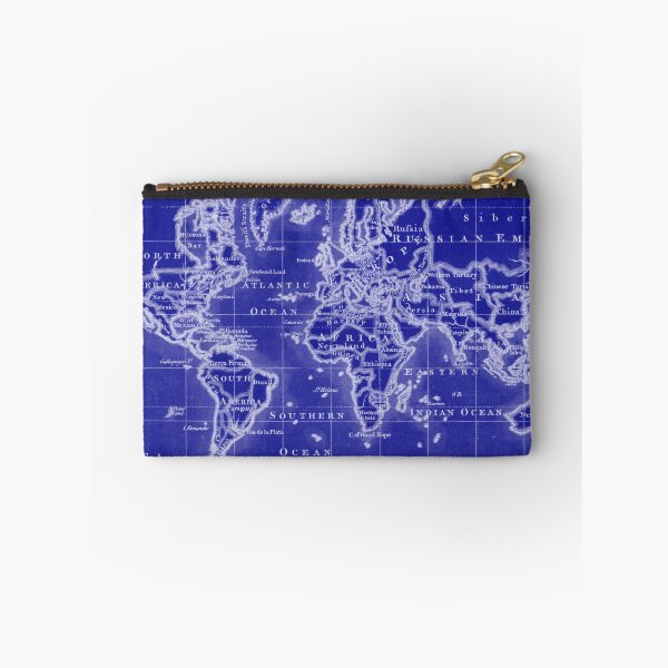 Item preview, World Map (1766) Blue & White  designed and sold by BravuraMedia.