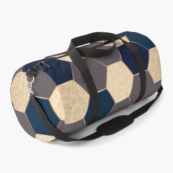 Item preview, Gold Blue and Beige Elegant Geometric Hexagon Pattern designed and sold by CynthiaGraphics.