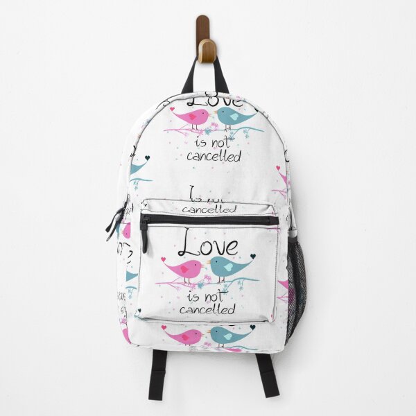 Item preview, Love is Not Cancelled, Two Love Birds, Love Is Not Canceled, Blue and Pink designed and sold by Cute Designs Shop.