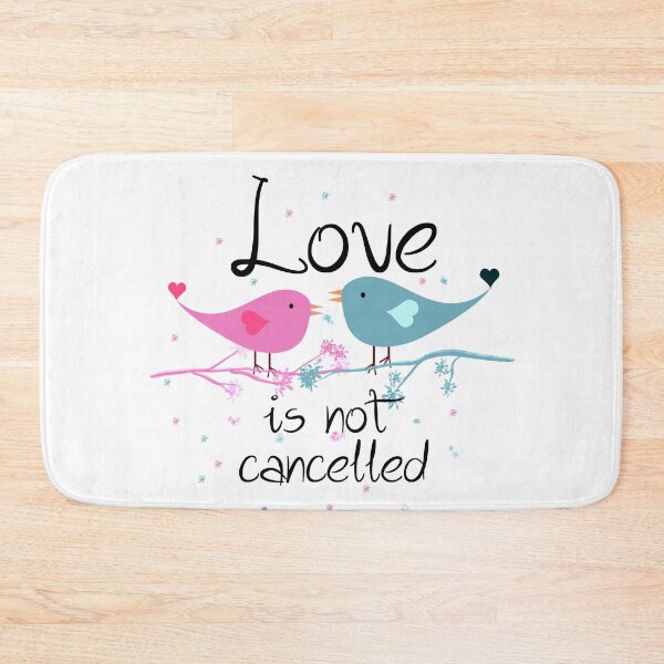 Item preview, Love is Not Cancelled, Two Love Birds, Love Is Not Canceled, Blue and Pink designed and sold by Cute Designs Shop.