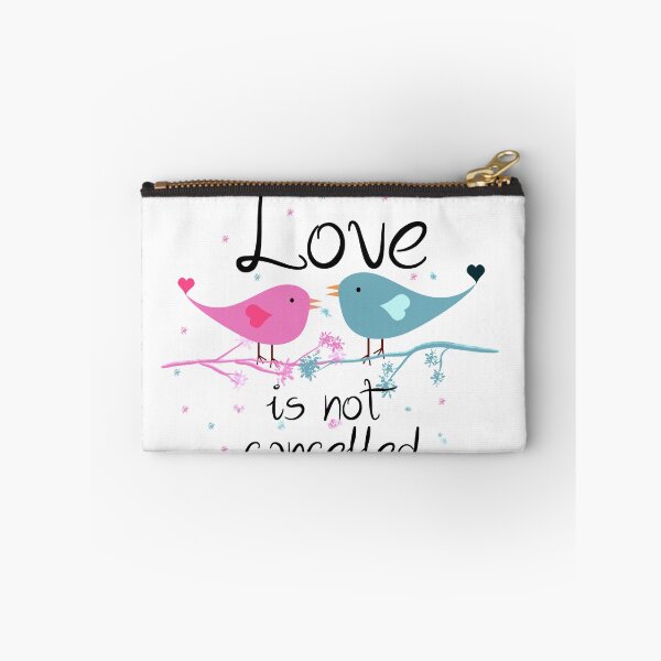 Item preview, Love is Not Cancelled, Two Love Birds, Love Is Not Canceled, Blue and Pink designed and sold by Cute Designs Shop.