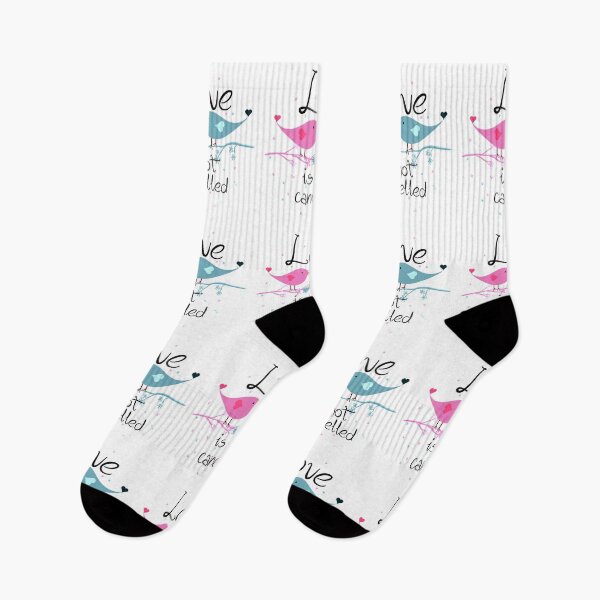 Item preview, Love is Not Cancelled, Two Love Birds, Love Is Not Canceled, Blue and Pink designed and sold by Cute Designs Shop.